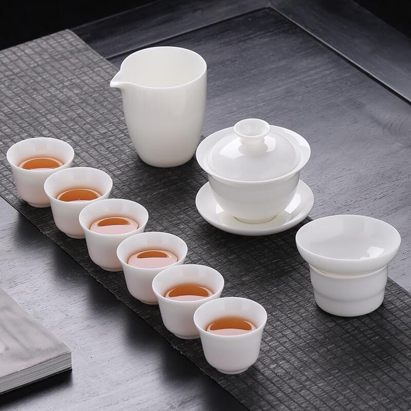 Chaxun Mutton-Fat Jade White Porcelain Gongfu Tea Set