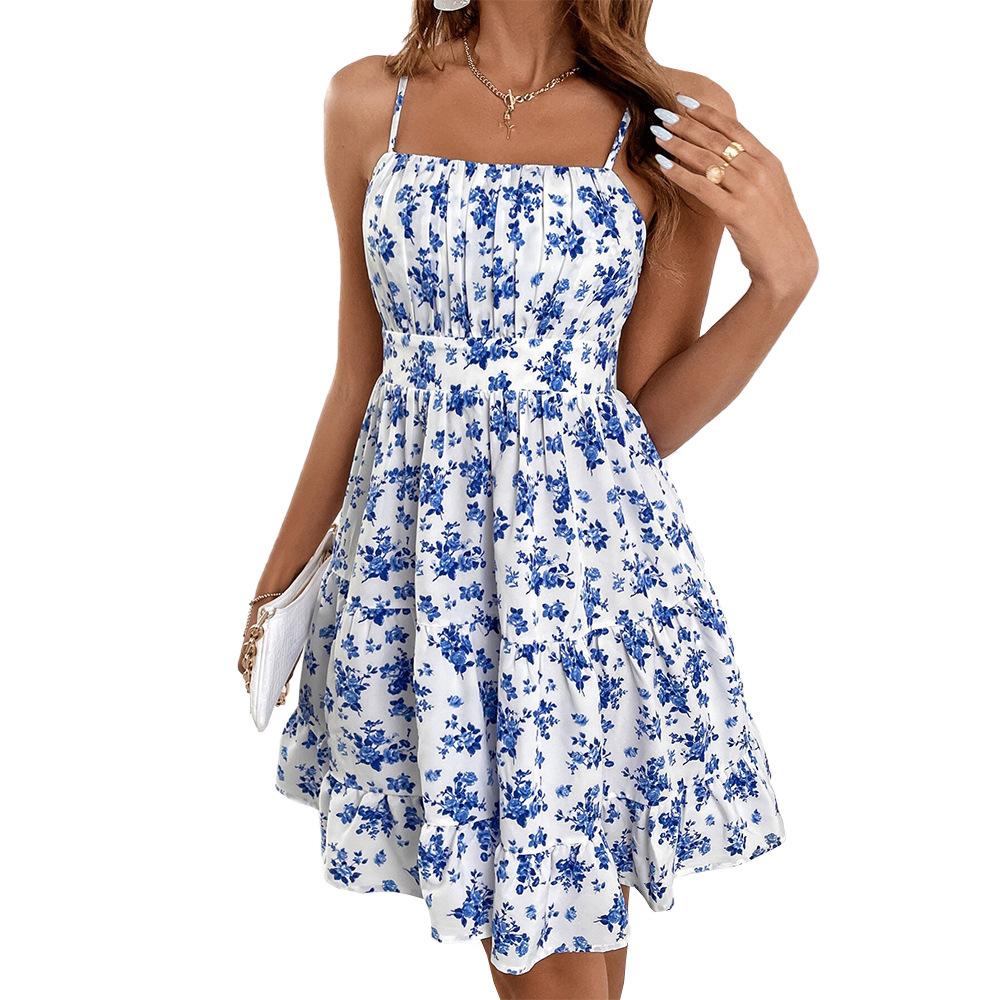 2026 New Women Floral Sleeveless Slip Dress, Sexy Waist Slimming Summer Dress