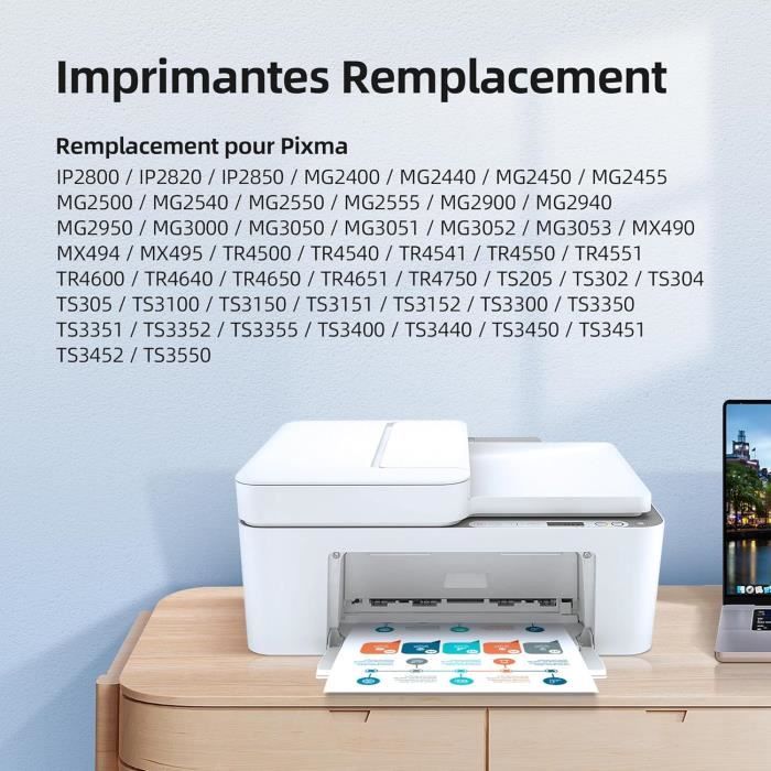 Cartouche d'encre - Prodoki - PG 545 XL CL 546 XL - 1 Noir - 1 Tri-Colore - Compatible Pixma