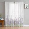 Lavender Plant Flowers Purple White Translucent Drapes Ideal for Living Room Decoration Window Opening Drape Kitchen Area Tulle Voile Organza Drapes