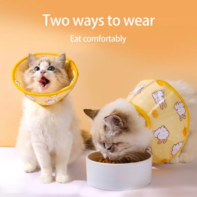 Coleira Elizabetana para Gato Adorável Confortável Macia Anti-mordida Padrão Coelho Desenho Animado Gato Cachorro Pós-cirurgia Coleira Suprimentos para Pet
