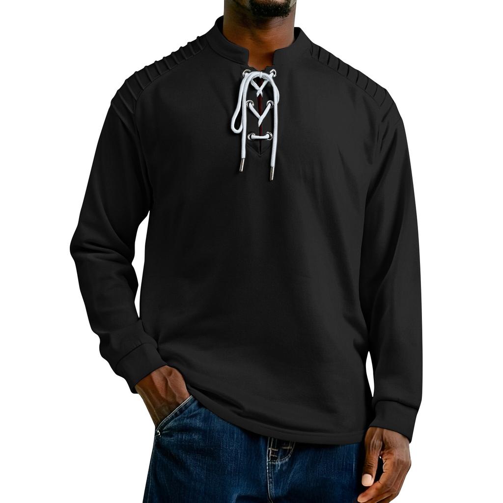 Men's Solid Color Long Sleeve Tops Men's Casual Fashion Long Sleeve Tops
