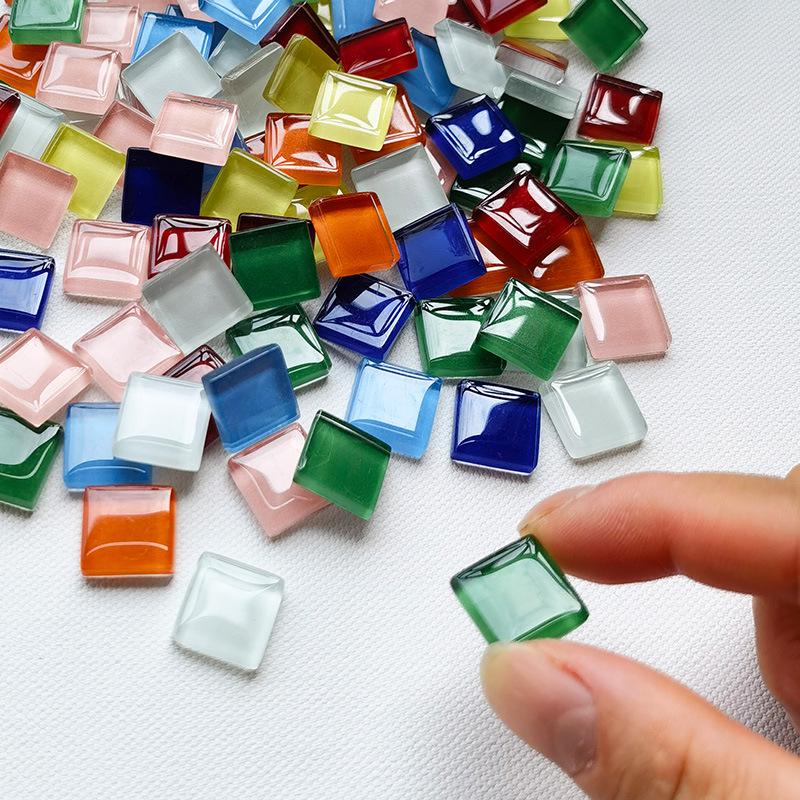 200g 1,5cm Transluzent 15mm Kristallmosaik DIY Handgemacht Buntes Glas Schnittpapier