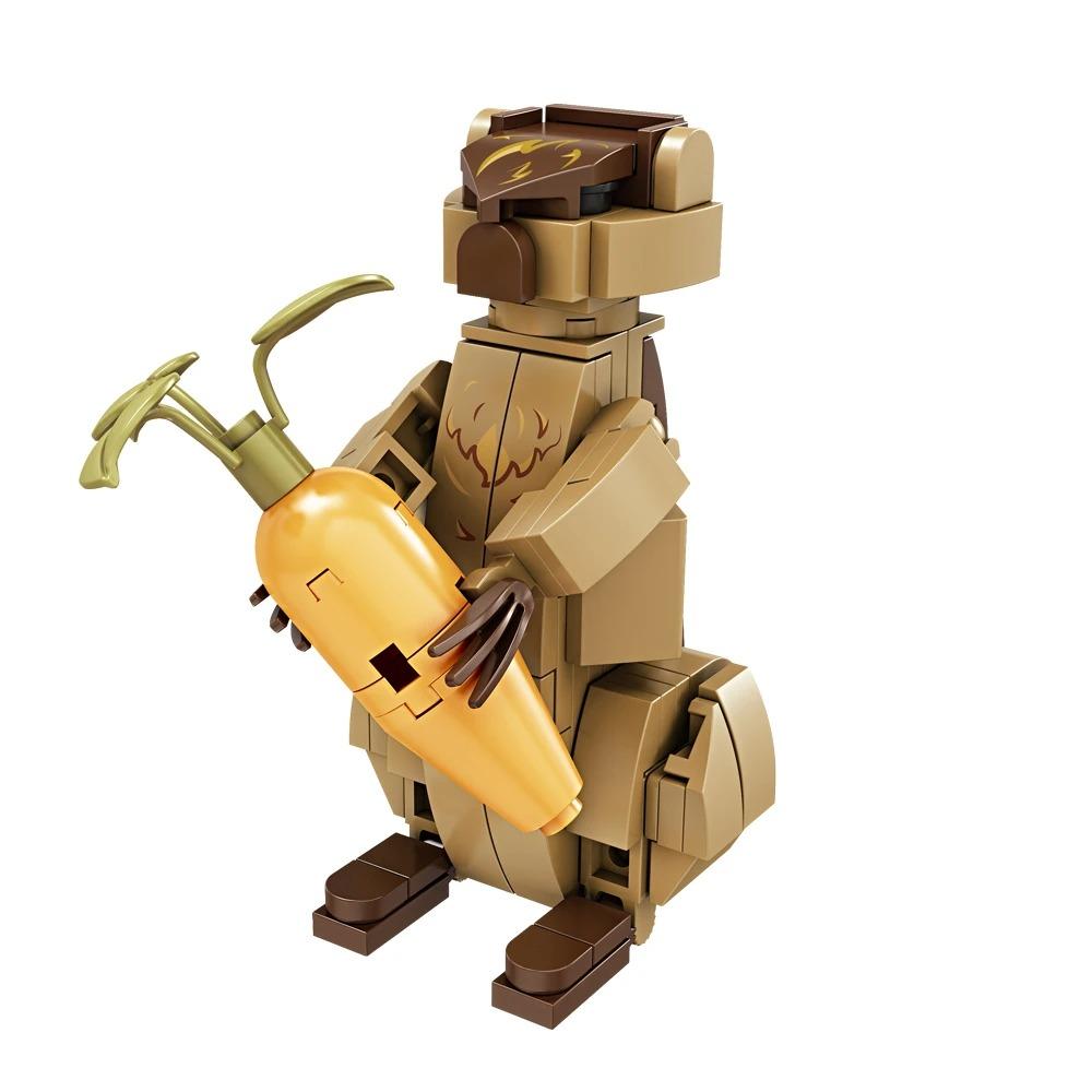 Zvířecí figurky Liška Klokan Žirafa Figurka Model Stavebnice Hračky Pro Děti Divoká Zvířata Dětské Dárky