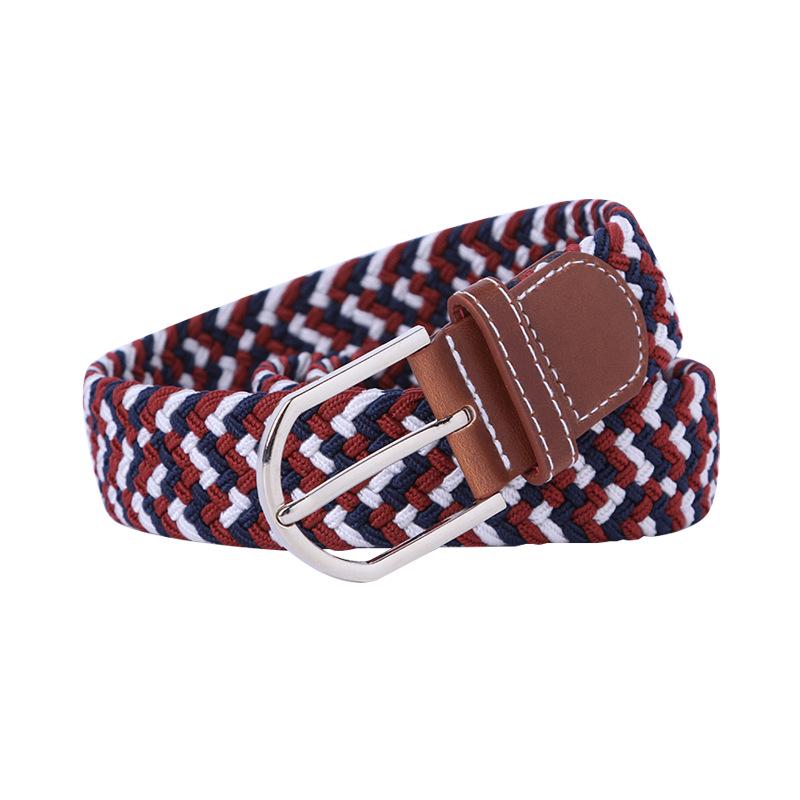 Handwoven Cross-Border Fashion Belt with Pin Buckle – Versatile Twill Men's & Women's Wide Elastic Waist Belt