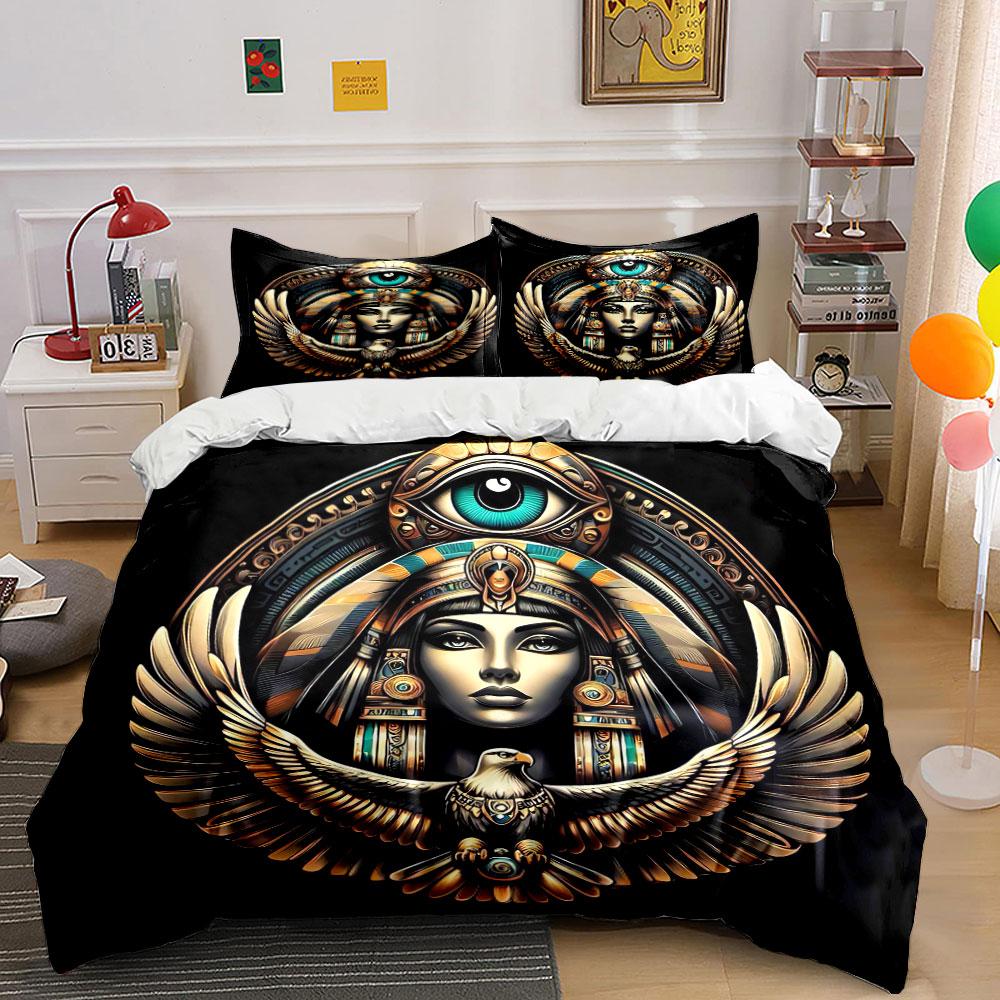 "Egyptian Eagle Eye Decor Set" Soft Skin-Friendly Bedding Set Includes 1 Duvet Cover And 2 Pillowcase Gift