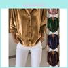 Polyester Long Sleeve Shirt Cardigan With Buttons For Casual Winter Wear