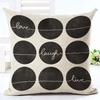 Brief Liebe Zuhause Kissenbezüge Baumwolle Leinen Schwarz Weiß Kissenbezug Sofa Bett Nordisch dekorativer Kissenbezug almofadas 45x45cm