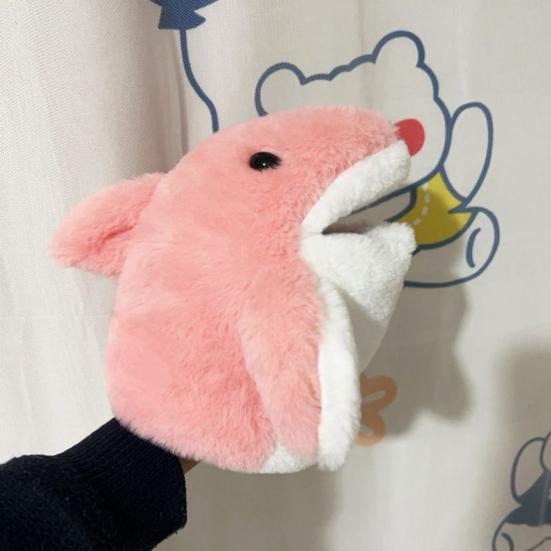 11" Hai Handpuppe Stofftier Ozeantiere Handpuppe mit beweglichem Maul Weiches Plüsch Hai Spielzeug für Kinder Rollenspiel Lehre Geschenk