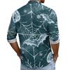 Men's Loose Fit Long Sleeve Shirt with Turn Down Collar Halloween Theme Vintage Casual Button Down Shirt for Spring Autumn Outdoor Daily Wear