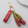 Multi-color PU Leather Flower Keychain 1Pcs Handwoven Portable Pendant Hanger for Backpack Car Key Daily Decor Travel Souvenir