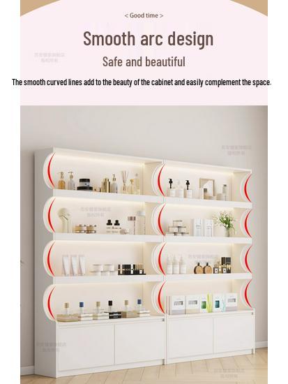 Elegant Glass Display Cabinet with Lock for Beauty Salons, Mother and Baby Stores, and Gift Displays.