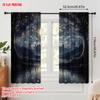 2pcs  2D Plane Printing Curtains&Window Treatment Starry Night Sky Durable 100% Polyester Fabric (without Rod) Festive for Living