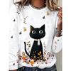 Women's Fashion Casual 3D Print Crew Neck Long Sleeve T-Shirt