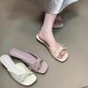 Gentle bow with cool slippers women's summer wear open toes with skirts temperament sandals