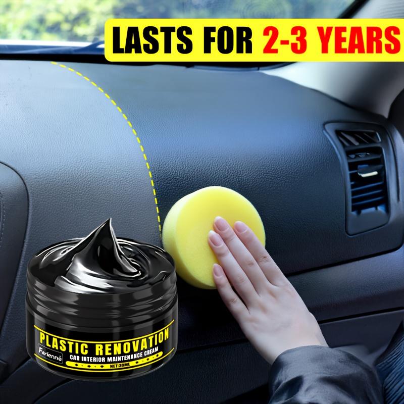 Car Plastic Repair Agent, Interior Trim Polish Wax, Anti-Aging Restorer, Scratch Remover for Dashboard & Tires, Interior & Exterior Use
