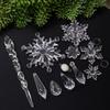 Clear Simulation Acrylic Snowflakes Transparent Icicle Pendants  Festive Holiday
