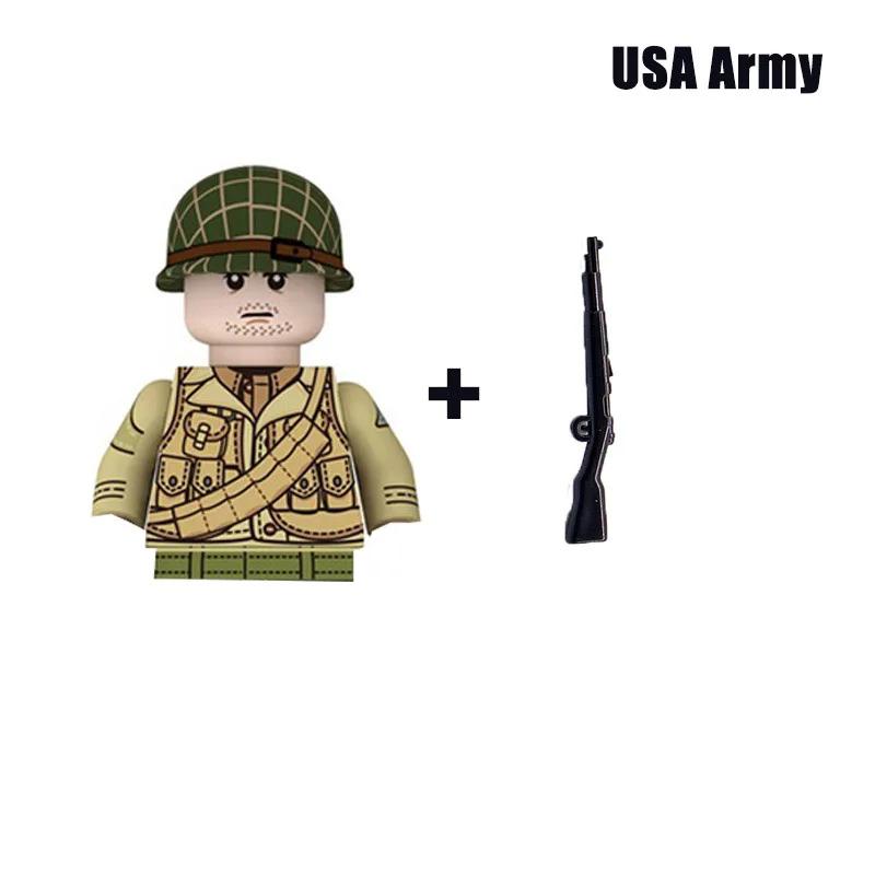 Kids Toys WW2 Military Army Sets Building Blocks Soviet US China Soldiers Mini Action Figures Medal Toys For Kids Birthday Gifts