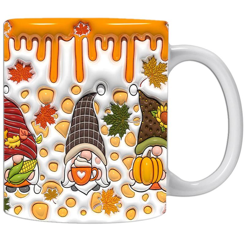3D Pumpkin Pumpkin Spooky Ceramic Coffee Mark Cup Tea Cup Halloween Halloween Boo