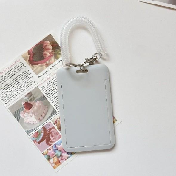 Minimalistisk Nyckelring Kort Hållare: Integrerad Transparent ID-, Buss-, Campus-, Åtkomst-, Anställningskortshållare