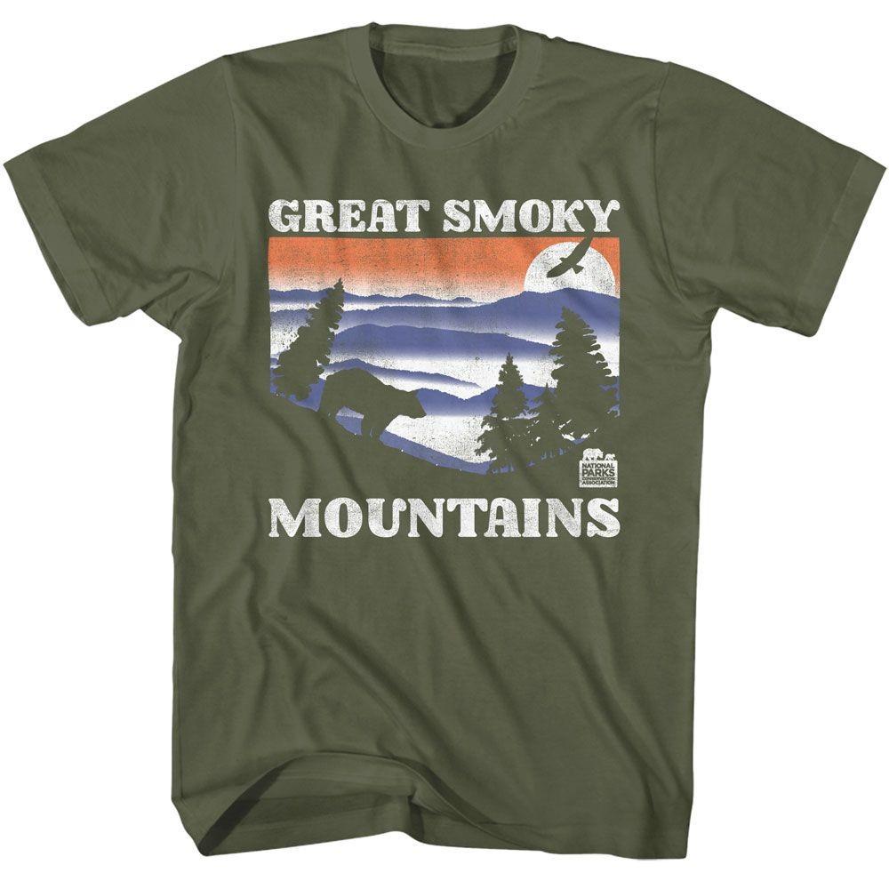Great Smokey Mountains Bear And Mtns Dark Brands Shirt XL