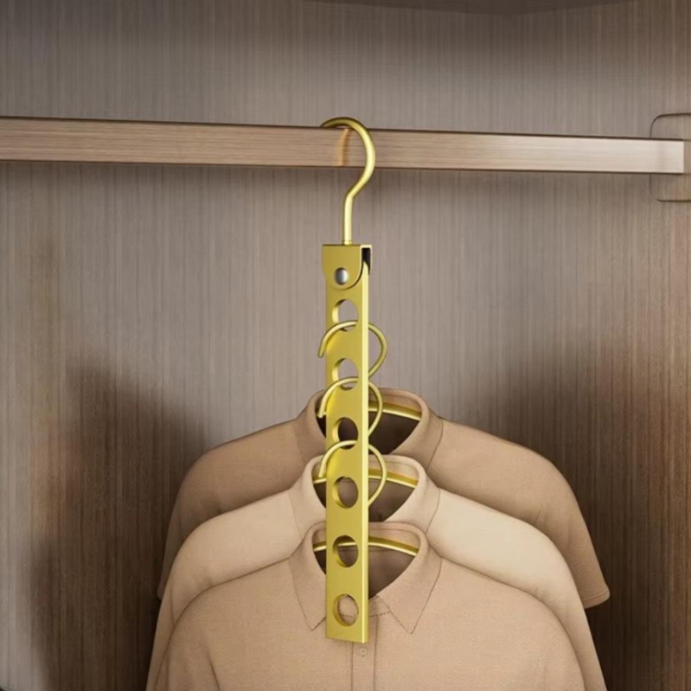 6/8 Holes Storage Rack Foldable Rotatable Wardrobe Space Saver Space Saving Design Metal Material Magic Metal Hangers