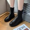 Fashion 2024 New Autumn and Winter Fashionable Front Zipper Design Women's Short Boots Solid Color Round Toe Large Size Fashion Boots