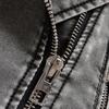 Spring Autumn Women Loose Zipper with Belt Retro Faux Leather Short Jacket Streetwear Female Chic Vintage Coat Outwear