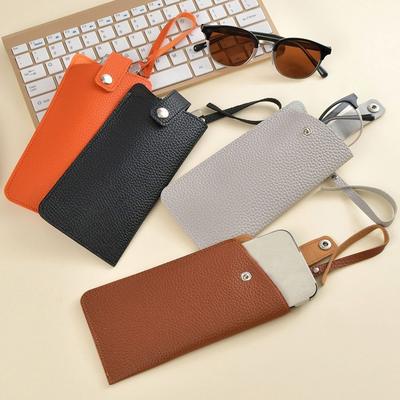 With Lanyard Sunglasses Storage Bag PU Leather Hanging Sunglasses  Eyewear Accessories