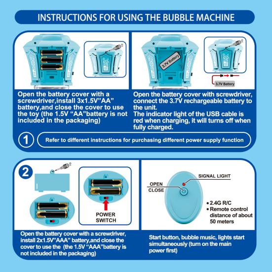 Bubble Machine with Music Light Adjustable Height 3-in-1 Outdoor Party Blower for Weddings Birthdays Camping Rechargeable Fun Toy for Kids