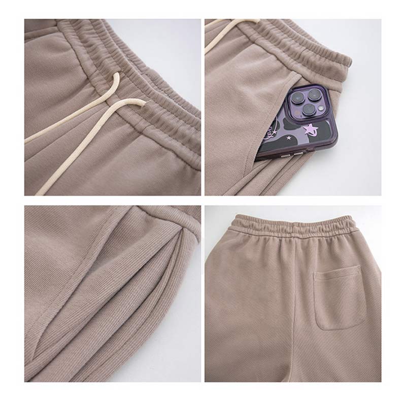 Women's Casual Loose Versatile Sports Pantalones Elastic Waist Drawstring Sweatpants Drapey Feel Straight Leg Pants