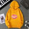Sexy lip print hoodie long-sleeved women's casual fashion sweatshirt