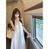 Summer Girl A Line Dress With 3d Pattern Polyester Sleeveless Tie Neck For Casual Wear