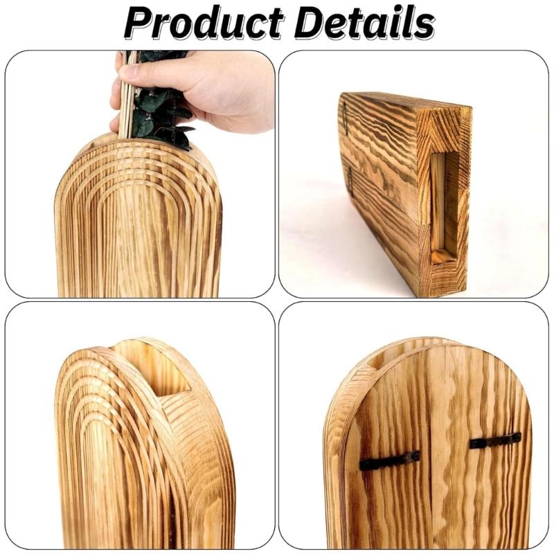 Natural Timber Wall hungry Display For Home Office Enhancement And Limited Space Cultivation