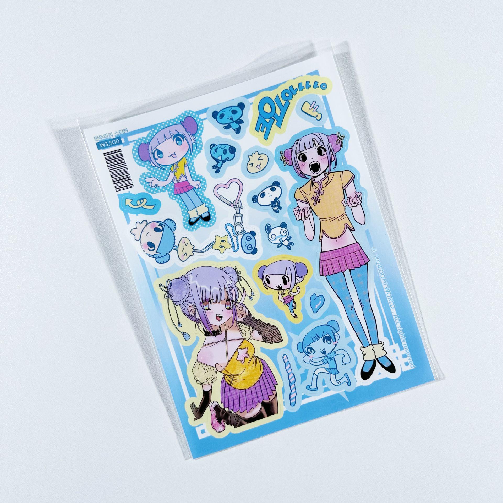 Korean Domi Cartoon Girl Stickers: Cute, Creative DIY Journal Decor