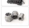 14-Piece Nut Extractor Set: Reverse Thread Socket for Removing Stripped, Anti-Theft, and Damaged Nuts and Screws