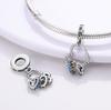 Original Copper Love Heart Family Charm Beads Pendant Fit Bracelet Charm Women Diy Jewelry Gift