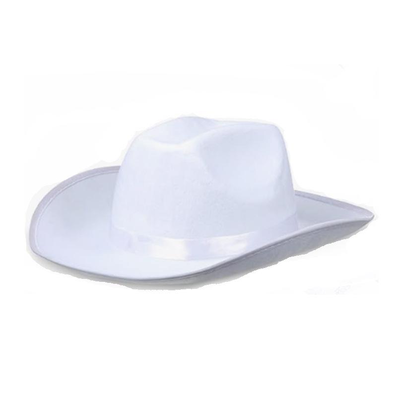 Børne Cowboyhat i Blå Denim med Brun Kant til Stranden eller Fest