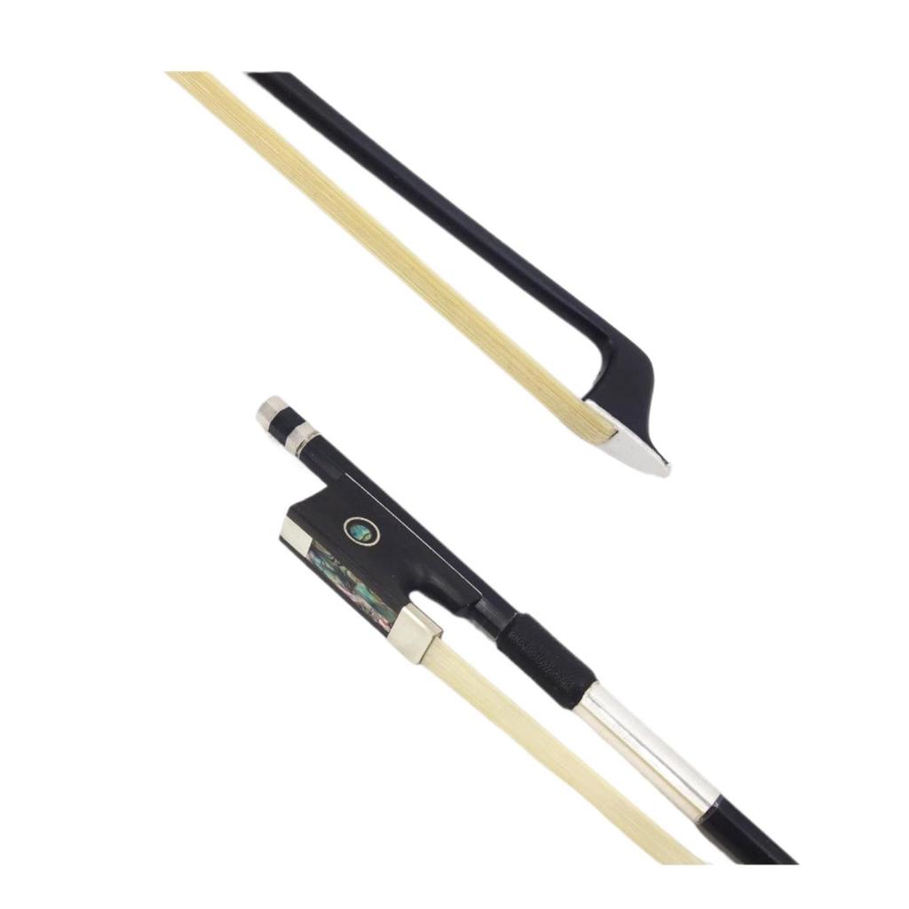 Carbon Fiber Violin Bow - Black, Straight Stick with Multiple Hairs