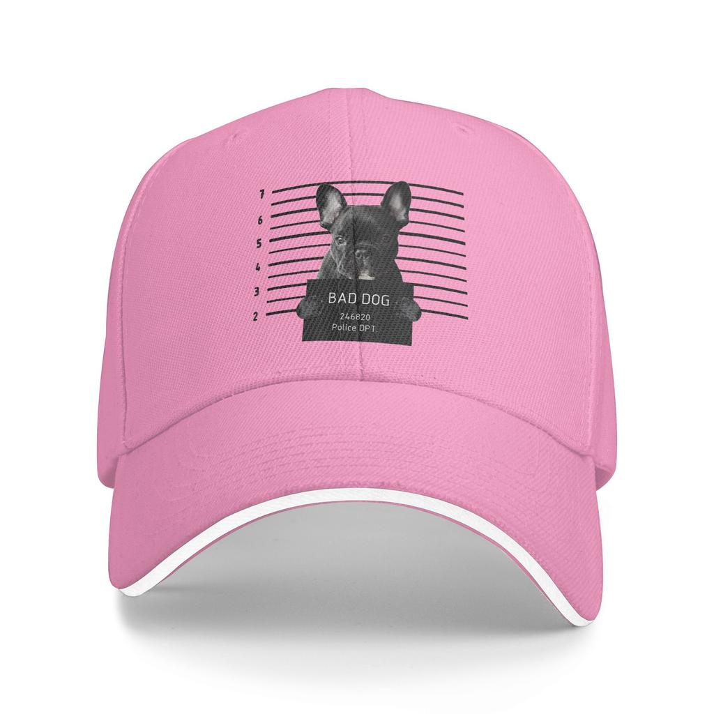 French Bulldog Bad Dog French Prison Dog French Mom Dad Adjustable Hat Spring Sports Cap Fashion Baseball Cap Casual Outdoor Hat