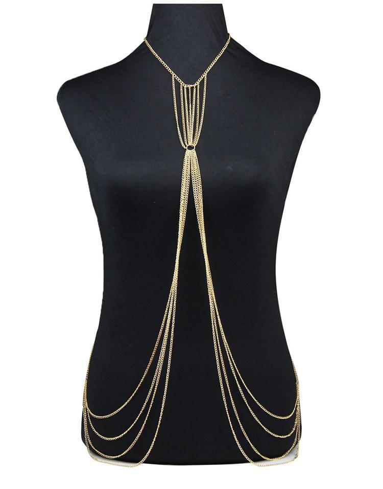 European & American Women's Double-Layer Fashion Alloy Body Chain