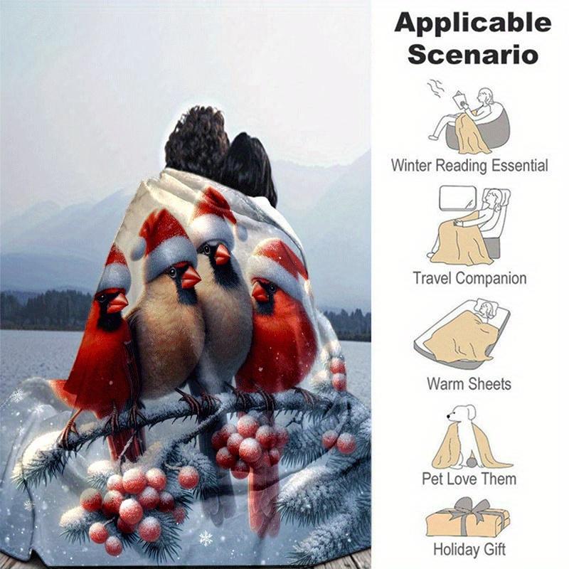 1pc Merry Christmas Printing Lightweight Flannel Blanket, Comfortable and Warm Blanket, for Camping Sofa Bed and Couch Office, Suitable for G