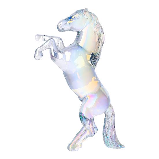Figurita de Caballo de Cristal Falso Pequeña Estatua de Caballo Transparente Escultura de Animal Coleccionable para Decoración de Escritorio de Sala de Estar Oficina en Casa