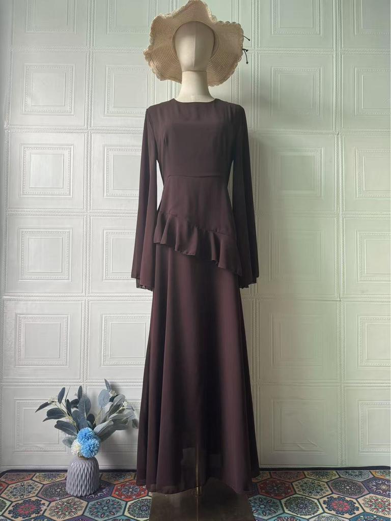 Elegant 2025 Autumn Long Sleeve Slim Fit Waist-cinching Dress for Women