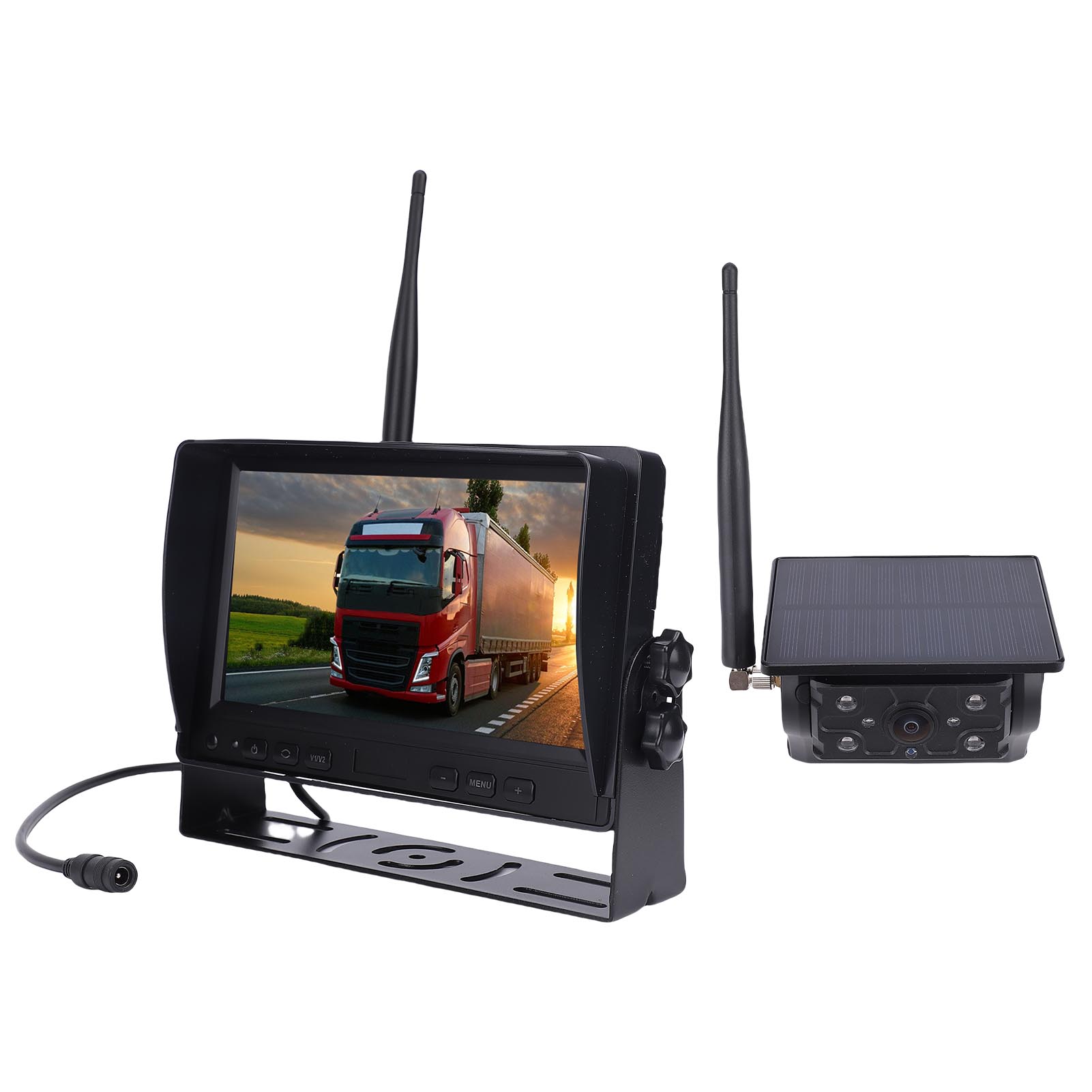 

Magnetic Solar Wireless Backup Camera for RV Truck Trailer, 1080P 7 Screen, 150 Wide Angle, 24hrs Battery Life, No Drill Installation RV Backup Came