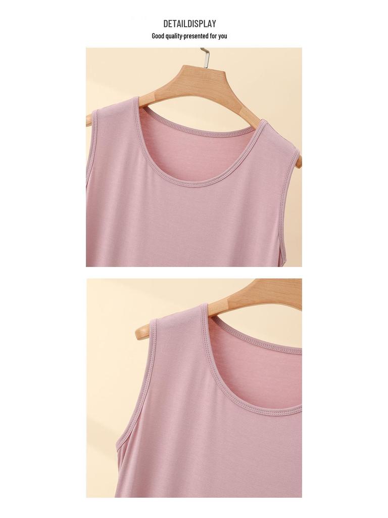 Plus Size Modal Spaghetti Strap Tank Top for Women – Summer Loose Fit, Sleeveless, Slimming Base Layer
