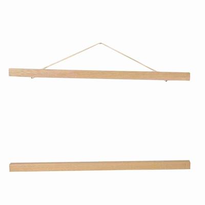 Moderner magnetischer Sägemehl-Fotorahmen DIY Poster Scroll Drucke Kunstwerk Aufhänger Weißes Holz 40CM