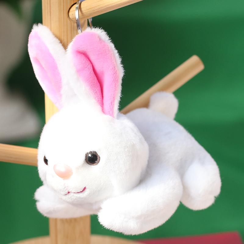 

Маленький милый кулон в виде кролика Плюшевая игрушка-кролик Брелок Маленький белый кролик Аксессуары для сумки Подвеска для рюкзака Украшение для девочки 11cm