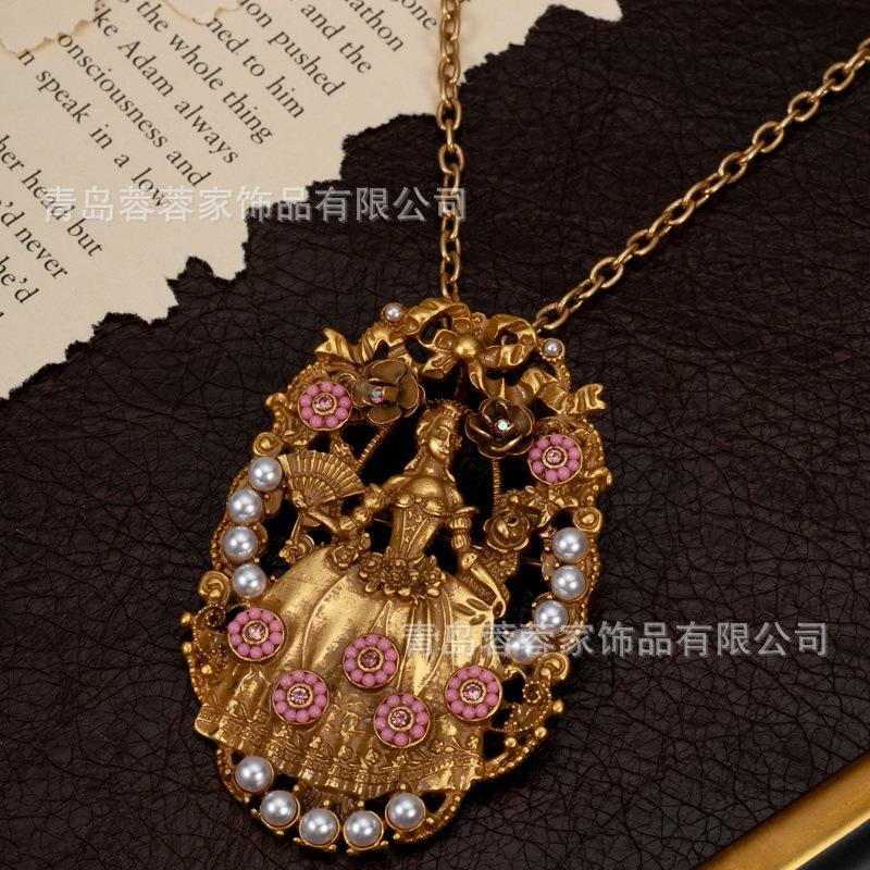 Antique Jewelry Vintage Heavy Industry High-end Feel Luxurious Noble Princess Earrings Necklace