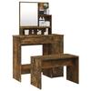 VidaXL Ensemble de Coiffeuse Table de Maquillage Tabouret Table de Coiffeuse Meuble de Chambre à Coucher Intérieur Chêne 3114152